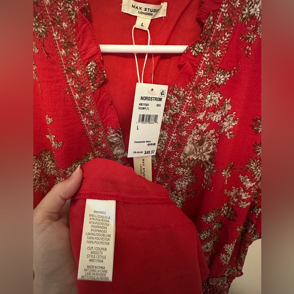 Max Studio Red Floral Maxi Dress - Picture 3 of 3